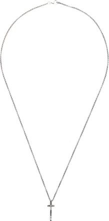 Rosa Maria Sterling zilveren halsketting met diamanten kruishanger