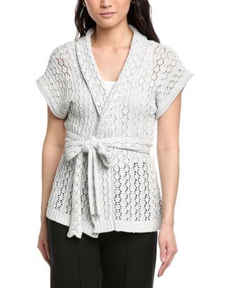 St. John Wrap Belted Cardigan