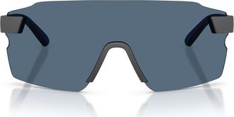 Ferrari 133mm Oversize Rectangular Sunglasses in Matte Dark Grey /Dark Blue at Nordstrom