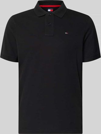 Tommy Jeans Regular Fit Poloshirt aus reiner Baumwolle in Black, Gr&ouml;&szlig;e XXL