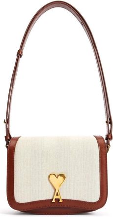 Ami logo-plaque shoulder bag - women - Cotton - One Size - Brown