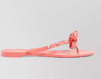 Valentino Garavani rockstud sandals flat sole bow detail
