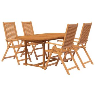 vidaXL Juego De Comedor De Jard&iacute;n 5 Piezas Madera Maciza De Acacia Vidaxl