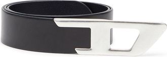 Diesel 4 cm leather belt with metal D buckle - Belts - Unisex - Black