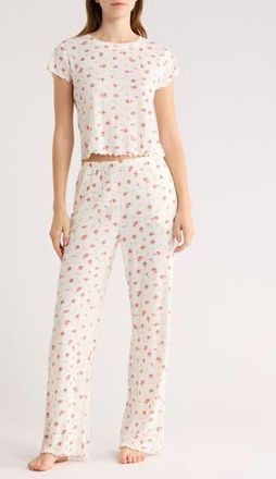 Abound After Hours Pointelle Pajamas in Ivory May Rose at Nordstrom Rack, Size X-Small