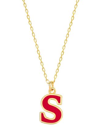 Gabi Rielle Love In Bloom 14K Over Silver S Initial Necklace