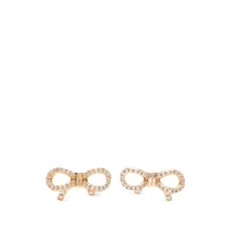 Ferragamo Crystal-embellished Vara Bow Earrings