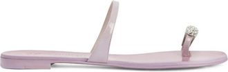 Giuseppe Zanotti Purple Nuvo Roll 10 Minimalist Embellished Leather Sandals