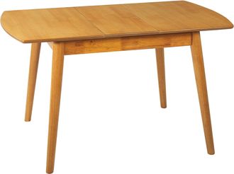 Beliani Beliani - Mesa De Comedor Extensible 100/130 X 80 Cm Tablero De Mdf Patas De Madera De Caucho Marr&oacute;n Claro Toms
