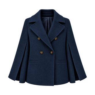 Loro Piana Double-breasted Peacoat - Dames - Mantels - Blauw - Maat: S Zijde
