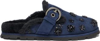 Stuart Weitzman Chrystie Shearling Mule - Dames - Slip ons - Blauw - 38 EU - Schoenen