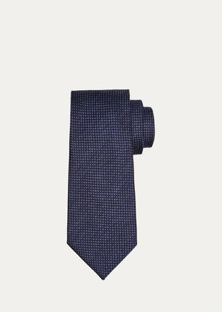 Tom Ford Mens Micro-Geometric Woven Silk Tie