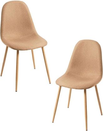 Regalos Miguel Regalos Miguel - Packs Sillas Comedor - Pack 2 Sillas Teok Tela - Marrón arena