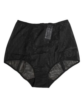 Dolce & Gabbana Black High Waist Mesh Sheer Shapewear Womens Underwear