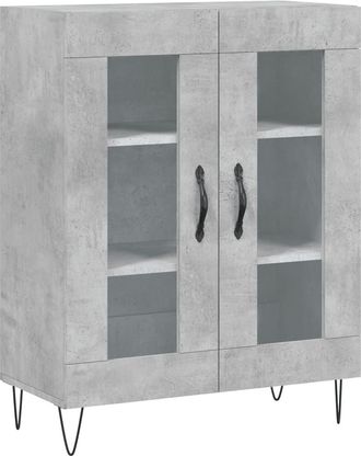 vidaXL Aparador De Madera De Ingenier&iacute;a Gris Hormig&oacute;n 69,5x34x90 Cm Vidaxl