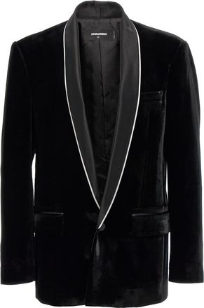 Dsquared2 Black Velvet Palm Beach Blazer