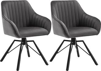 Woltu Suite 2 Una Silla Acolchada Moderna Para Patas De Metal En La Cocina O Sala De Estar. Asiento De Terciopelo Gris Oscuro - Woltu