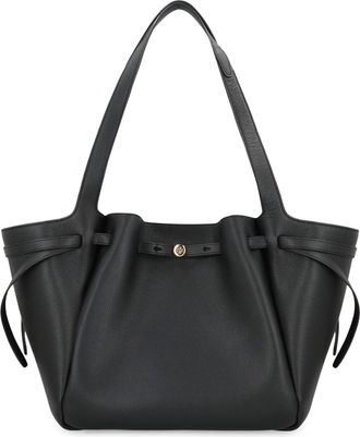 Tory Burch Womens Tote Bag Romy Smooth Leather Black Cow Hide