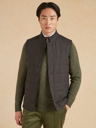 Oliver Brown Quilted Gilet - Dark Grey