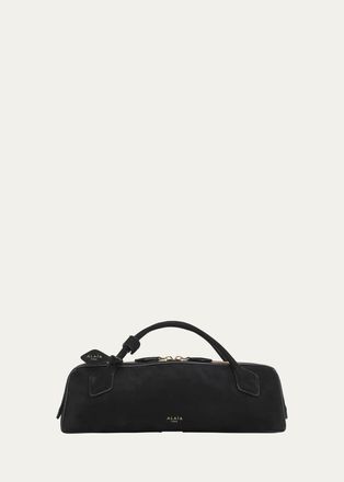 Alaia Teckel Top-Handle Bag in Suede and Leather