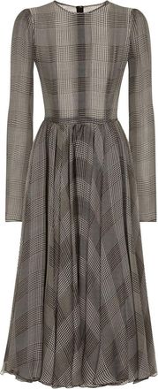 Dolce & Gabbana Prince Of Wales Silk Midi Dress - Womens - Silk/Spandex/Elastane
