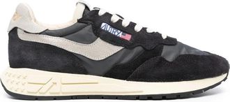 Autry Reelwind Low Sneakers In Black Nylon And Suede