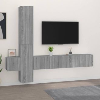 Berkfield Home 5 Piece TV Cabinet Set Grey Sonoma Engineered Wood