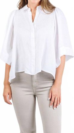 Finley Collin Cape Washed Linen Shirt In White