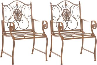 Clp Set di 2 sedie da giardino Punjab con braccioli antico marrone
