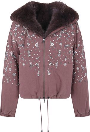 DRHOPE Canvas And Fur Jacket Soleil Bright