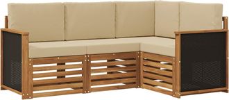 vidaXL Conjunto De Sof&aacute;s De Exterior 4 Uds. Poli&eacute;ster Vidaxl