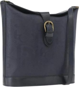 Dior Pre-owned Cross Body Bags, female, Blue, Size: ONE SIZE Pre-owned Trotter Canvas Shoulder Bag