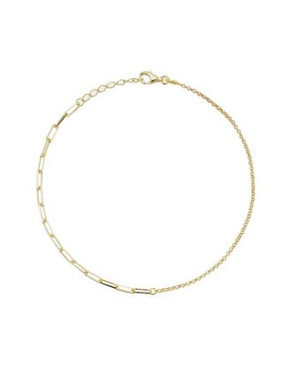 Sphera Milano 14K Over Silver Mixed Chain Anklet