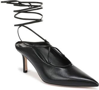 Favorite Daughter Sloan Ankle Wrap Pointed Toe Mule Pump in Black at Nordstrom, Size 9
