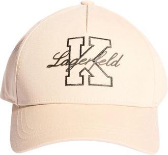 Karl Lagerfeld K/Signature Cap - Heren - Petten - Beige - ONE Size - Katoen - Accessoires
