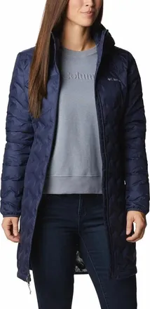 Columbia Delta Ridge Jacket Womens Blue Long Down Hooded Full Zip KFC1070