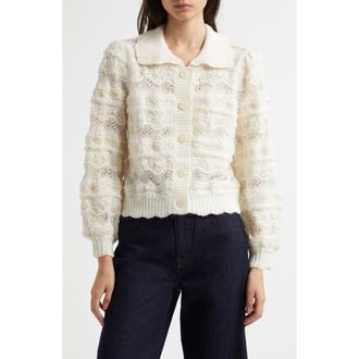 Farm Rio Mixed Stitch Cardigan in Off-White at Nordstrom Rack, Size Small