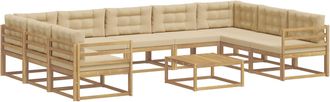 vidaXL Conjunto De Sof&aacute;s De Exterior 10 Uds. Y Beige Vidaxl
