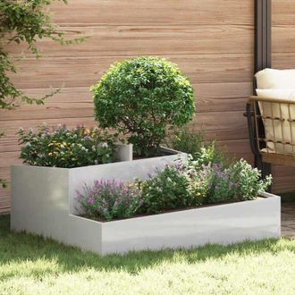 vidaXL Vidaxl - Maceta Para Jard&iacute;n Plateado 100 X 100 X 50 Cm Acero Inoxidable