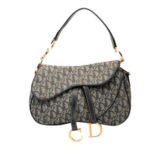 Dior Tweedehands Diorissimo Canvas Dubbele Zadeltas