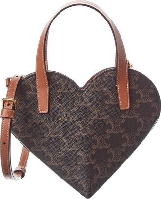 Celine Celine Teen Couer Triomphe Coated Canvas & Leather Crossbody