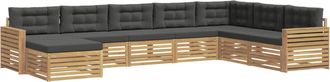 vidaXL Conjunto De Sof&aacute;s De Exterior 8 Uds. Blanco Y Antracita Vidaxl