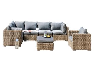 DCB Garden Sal&oacute;n de jard&iacute;n 6 plazas en resina trenzada