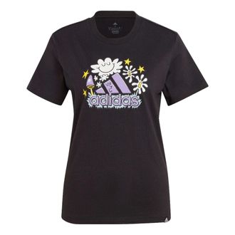 adidas (WMNS) adidas Doodle Graphic T-Shirt Asia Sizing Black IJ7327