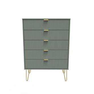 Welcome Furniture Breda Ready Assembled 5 Drawer Chest in Reed Green - Welcome Furniture | TJ Hughes