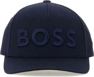 BOSS logo-embroidered baseball cap - men - Polyester/Cotton/Cotton - One Size - Blue