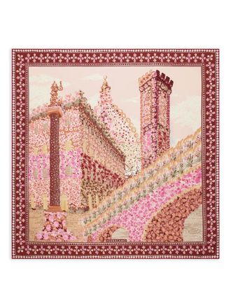 Ferragamo Palazzo-print silk scarf - Red