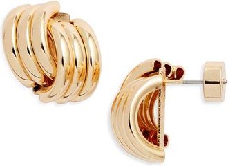 Nordstrom Double Rib Twist Stud Earrings in Gold at Nordstrom