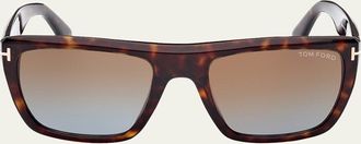 Tom Ford Mens Alberto Polarized Square Sunglasses