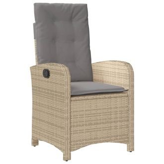 vidaXL Vidaxl - Sill&oacute;n Reclinable De Jard&iacute;n Con Cojines Rat&aacute;n Pe Beige Mixto